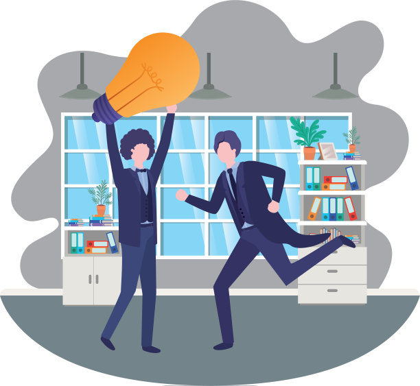 在客厅里用灯泡的商人图片下载