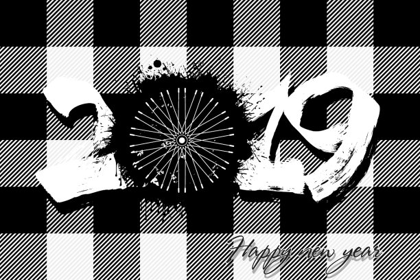 抽象数字2019和自行车车轮从污点图片下载