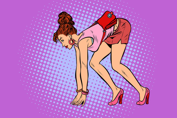 跑步运动美女在起跑图片下载