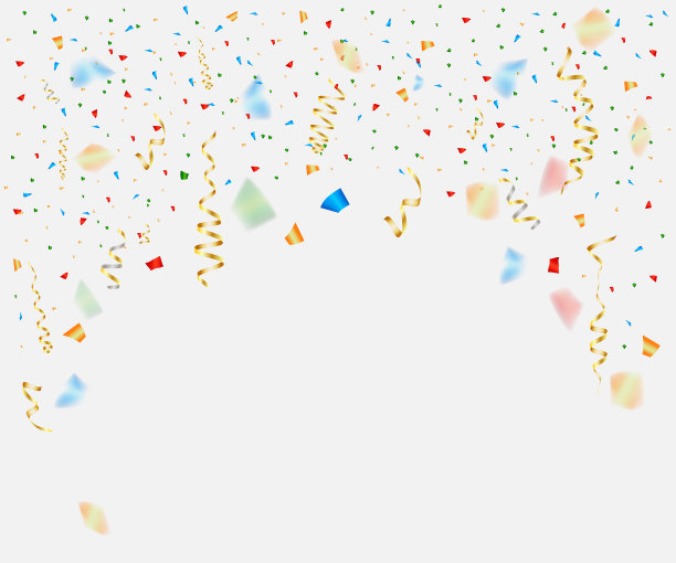 五彩缤纷的飘带缀满了金银丝图片下载