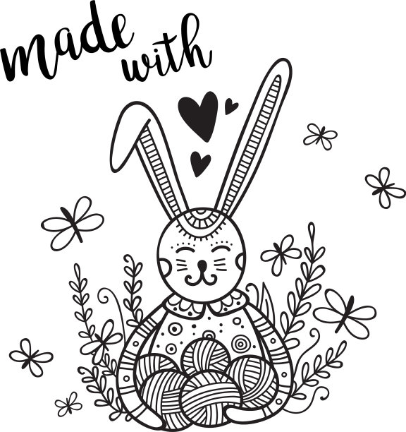 卡片编织主题与可爱的兔子和字母图片下载