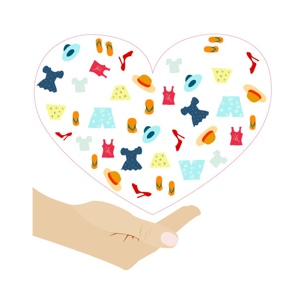 衣服上有粉红色的心，下面有人捧着的手图片下载