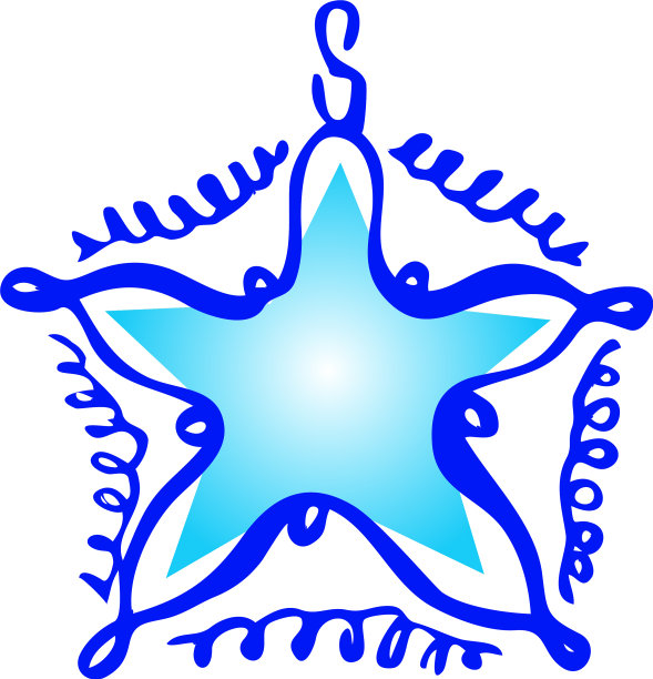 孤立的手画圣诞玩具上的星星图片下载