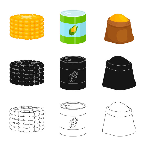 孤立对象，玉米地和蔬菜标志图片下载