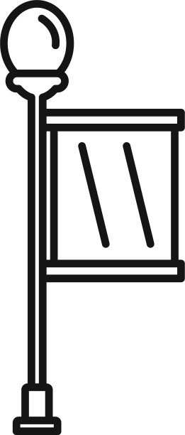 街道支柱旗帜图标轮廓风格图片下载