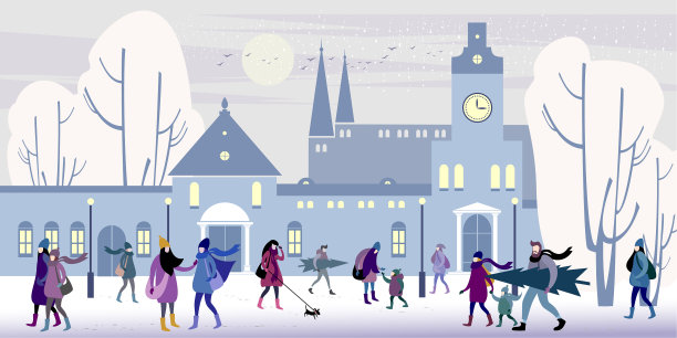 冬天的城市人图片下载