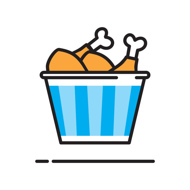 炸鸡图标上的白色背景图形图片下载