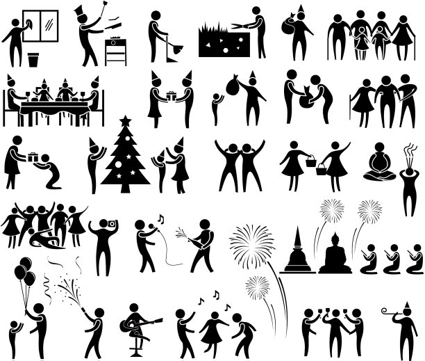 新年活动图标集图片下载