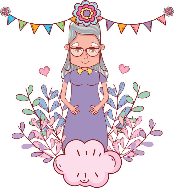 可爱的卡通祖母图片下载
