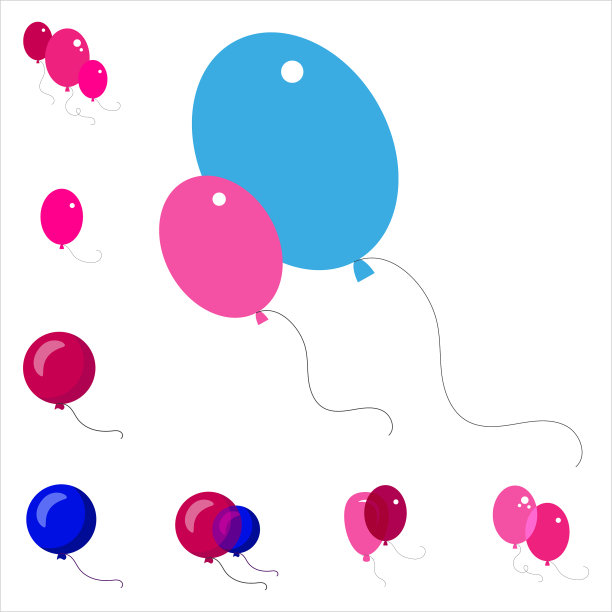 派对气球图标孤立在白色背景上图片下载