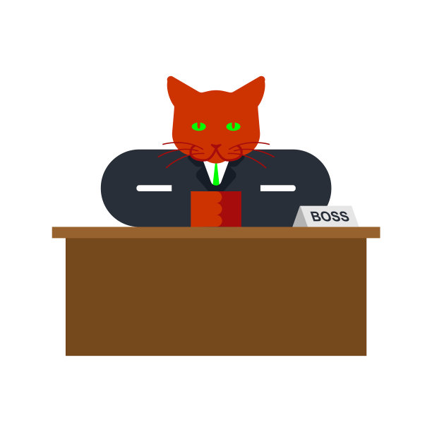 猫老板商人宠物商人在桌子上图片下载