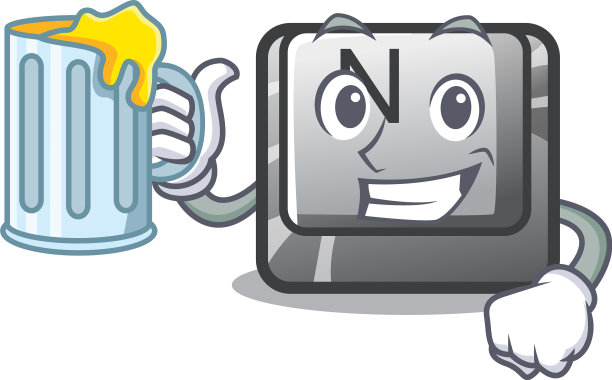 与果汁n按钮附加到吉祥物键盘图片下载