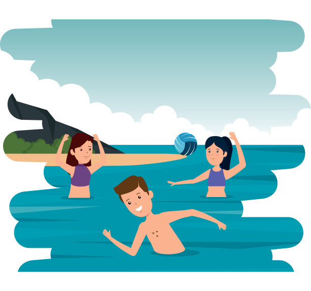 快乐的运动员们在练习排球图片下载