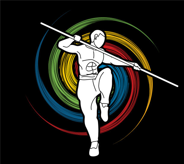 功夫与四分之一棍棒动作卡通图片下载