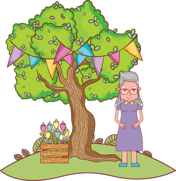 可爱的卡通祖母图片下载