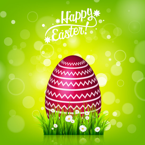 复活节彩蛋寻找绿色背景四月假日图片下载