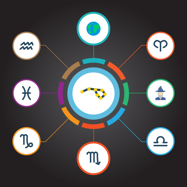 一套天文图标与平式符号图片下载