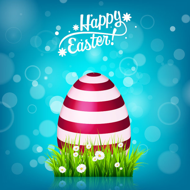 复活节彩蛋寻找蓝色背景四月假期图片下载