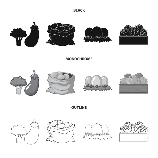 设计农场和农业标志套装图片下载
