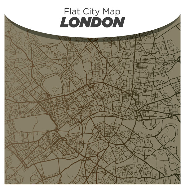 复古风格的旧棕色地图伦敦英格兰图片下载