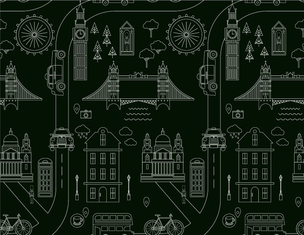 伦敦图案无缝几何设计图片下载