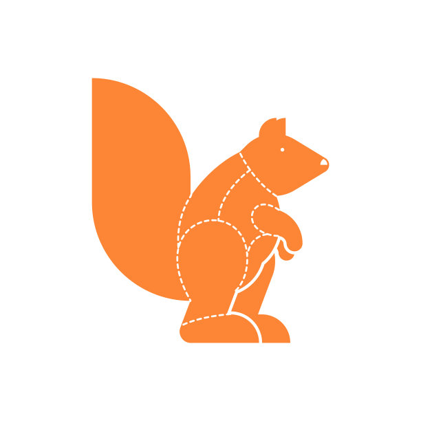 切肉松鼠面包轮廓方案线图片下载