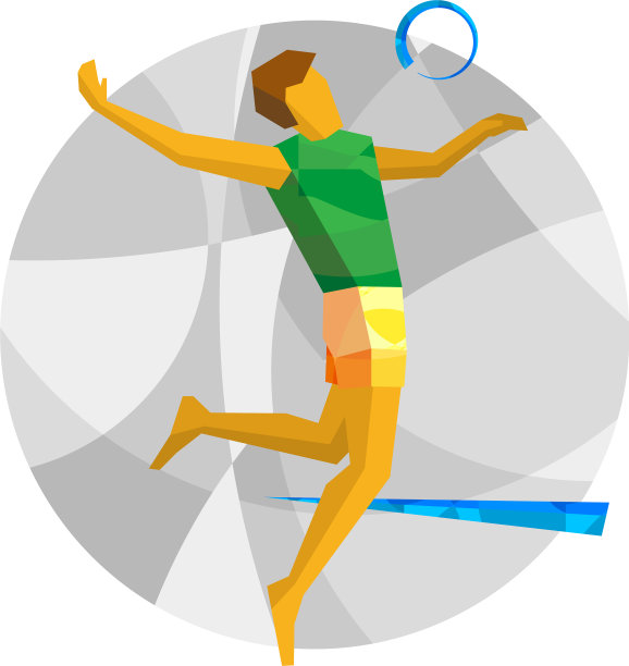 带抽象图案的沙滩排球运动员图片下载