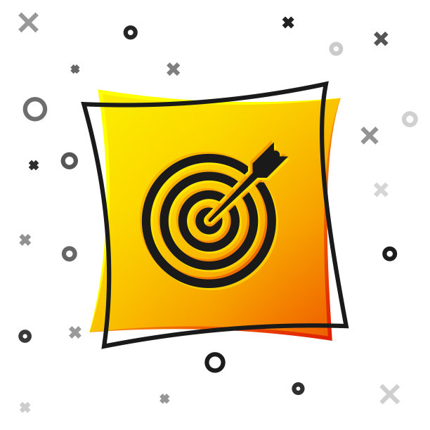 黑色目标与箭头图标隔离在白色图片下载