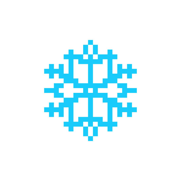 雪花像素艺术图标雪8bit图片下载
