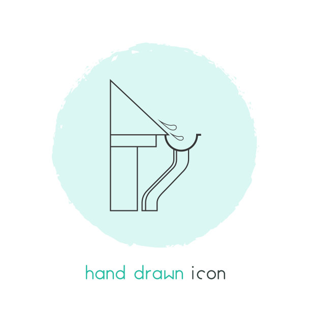 排水沟图标线元素图片下载