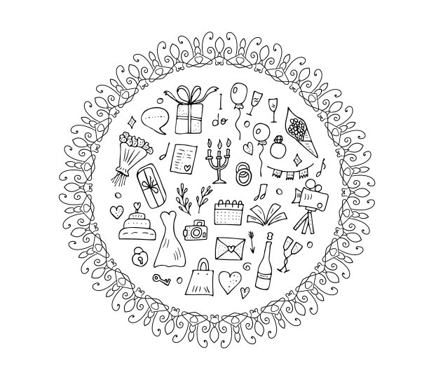 婚礼标志套装设计图片下载