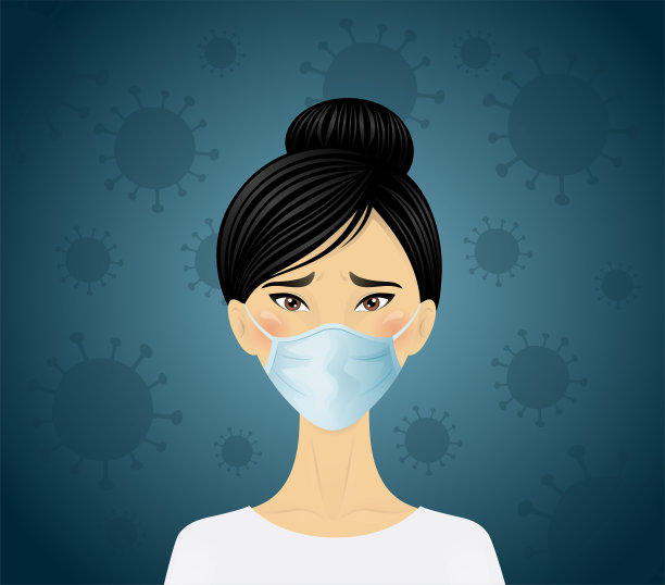 一个戴面具的中国女人。图片下载