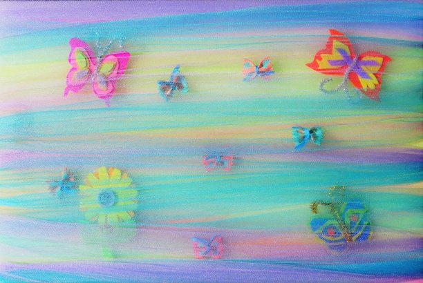 蝴蝶和花的背景;艺术和工艺;本空间图片下载