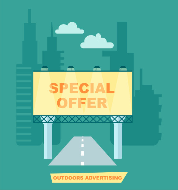 户外道路广告海报图片下载