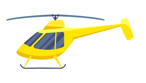 商用直升机孤立图标图片下载