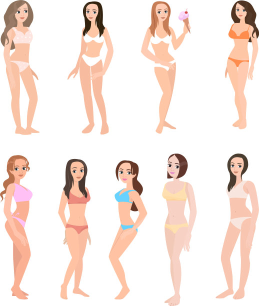 设定可爱性感的年轻女孩在内衣衣服图片下载