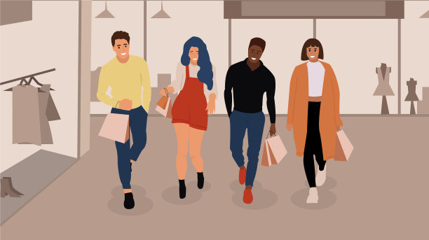 快乐购物的人图片下载