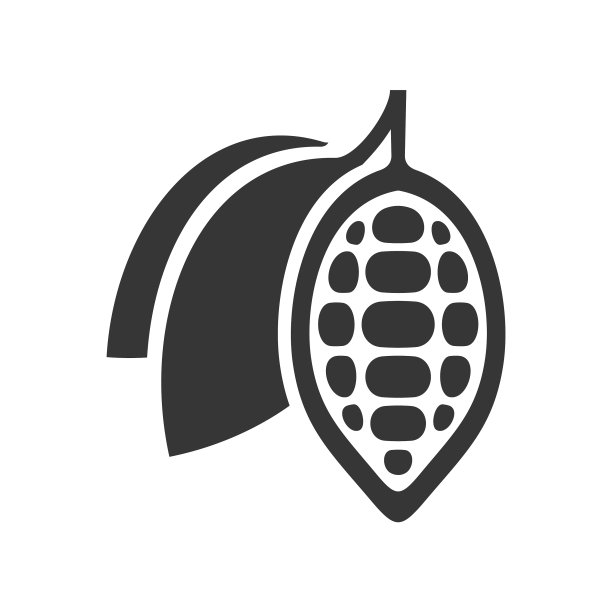 白色背景上的巧克力可可豆图标图片下载