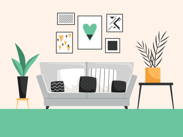 室内配有沙发，客厅配有舒适图片下载