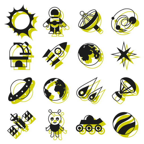 数字空间星系和宇宙图标图片下载