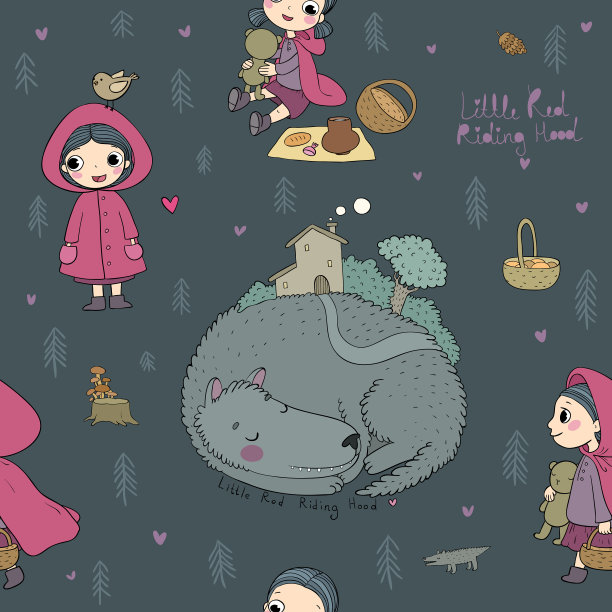 图案上有小红帽的童话故事图片下载