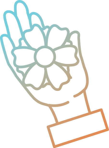 手捧美丽的花朵图片下载