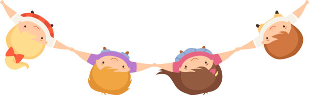 孩子们手牵着手站在一起可爱的小图片下载