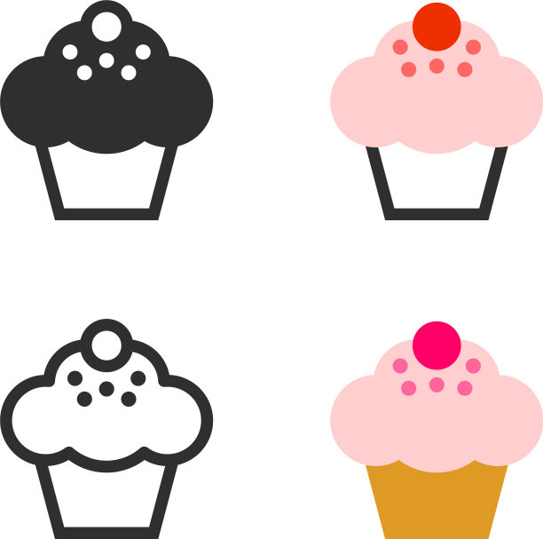 奶油松饼小蛋糕图片下载