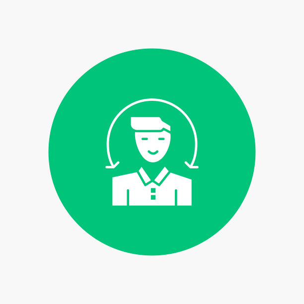 用户男性客户服务白色字形图标图片下载