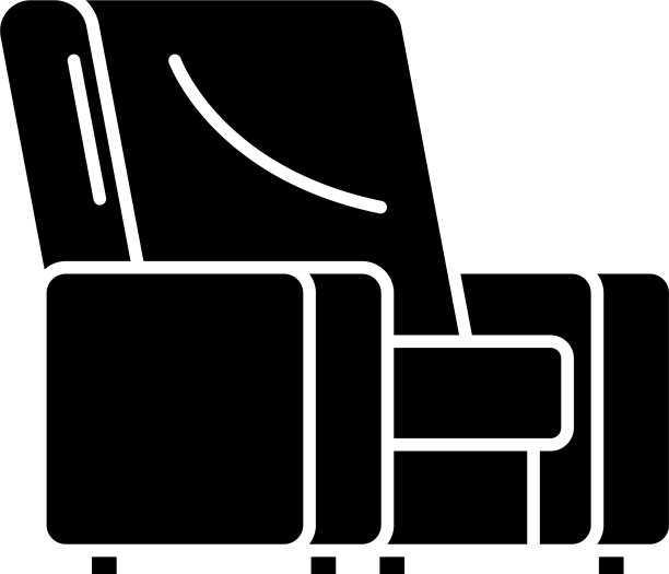 扶手椅黑色图标标志上孤立图片下载