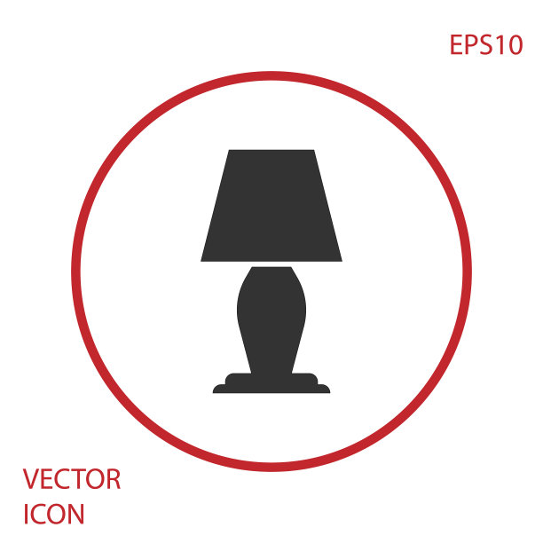 灰色台灯图标孤立在白色背景上图片下载