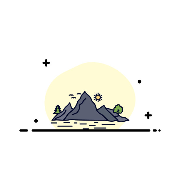 自然山地景观，山树平色图片下载