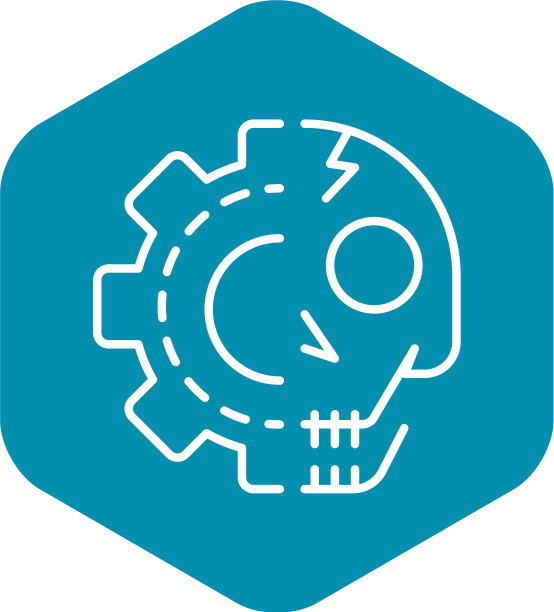 齿轮骷髅图标轮廓风格图片下载