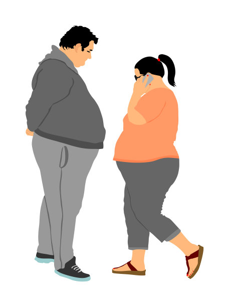 胖夫妇在约会胖男人和胖女人图片下载